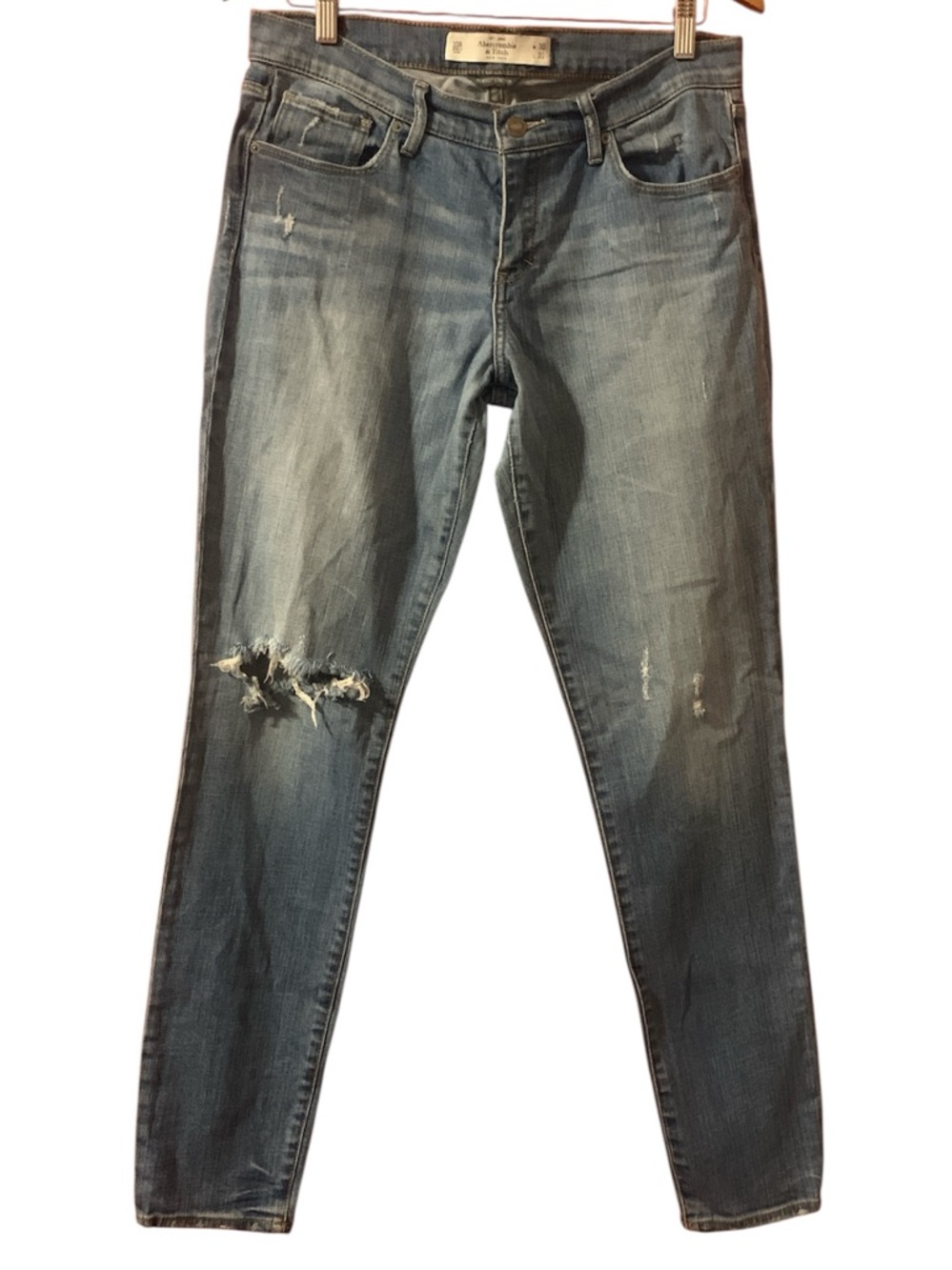 Abercrombie & Fitch Distressed Medium Blue Skinny Jeans Women 10R